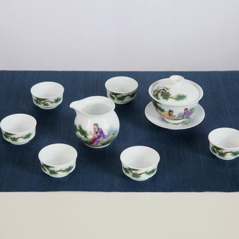 8头茶具（溪山品茶）