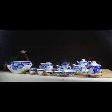 22头手绘釉下青花事事...